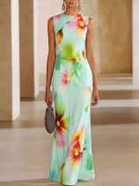 Print Sleeveless Slim Maxi Dress XHSY-BQ7045