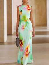 Print Sleeveless Slim Maxi Dress XHSY-BQ7045