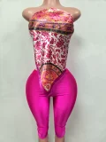 Pre Order: About 7 work days shipping Print Wrap Two Piece Pants Set YUEM-202619