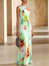 Print Sleeveless Slim Maxi Dress XHSY-BQ7045