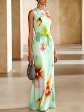 Print Sleeveless Slim Maxi Dress XHSY-BQ7045