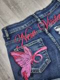 Embroidered Butterfly Heart Denim Shorts GQLF-6969