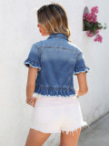 Short Sleeve Denim Short Coats GYXN-65985