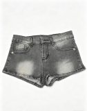 Embroidered Studded Denim Shorts GQLF-8000