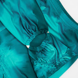 Print Backless Mesh Top Seventh Pants Suit GDSF-J26ST138