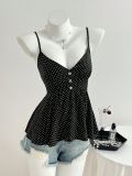 V Neck Polka Dot Sling Tank Tops GYXN-73917