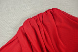 Long Sleeve Solid Color Ruched Maxi Dress GJYO-JD305218