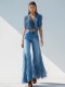 Tassel Patchwork Sleeveless Top Pants Denim Suit YRST-D018