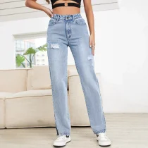 Fashion Holes Washed Slim Jeans GYXN-35780