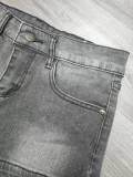 Embroidered Studded Denim Shorts GQLF-8000