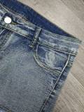 Hot Drill Contrast Color Denim Short GQLF-5800