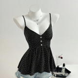 V Neck Polka Dot Sling Tank Tops GYXN-73917