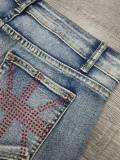 Hot Drill Contrast Color Denim Short GQLF-5800