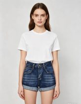 Embroidered Butterfly Heart Denim Shorts GQLF-6969