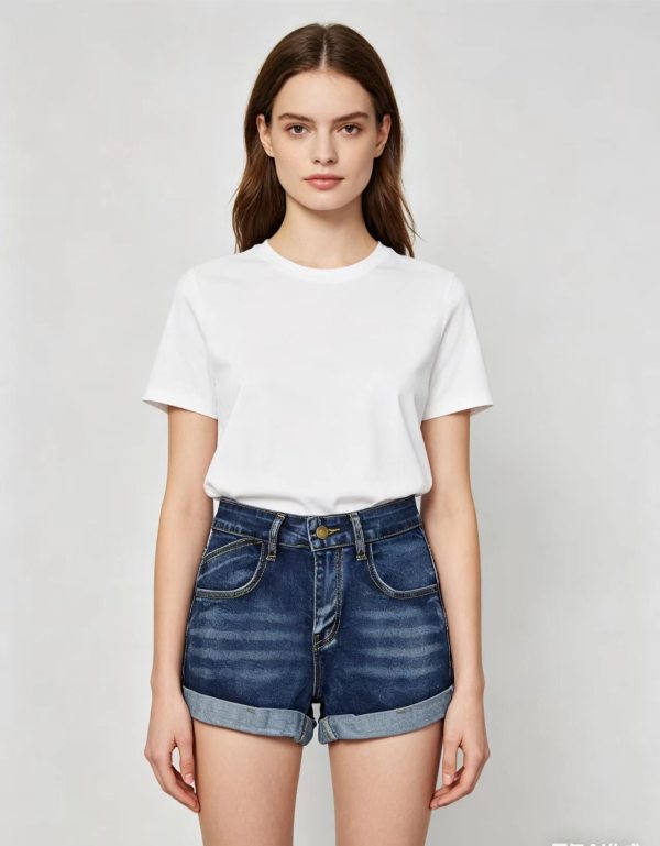 Embroidered Butterfly Heart Denim Shorts GQLF-6969