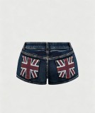 Casual Print Denim Shorts GQLF-4301