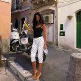 Polka Dots Print Sport Seventh Pants SUM-JY26051PFO