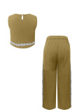Plus Size Fashion Embroidered Tank Top and Pants Set ZDF-33518