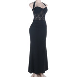 Fashion Lace Sling Maxi Dress SUM-JY26031MHO