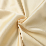 Solid Color Sling Patchwork Satin Maxi Dress GFRT-32708DBY