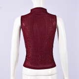 Mesh Hot Drill Sleeveless Top GFRT-51973TBF