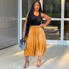 Plus Size Fashion Loose Denim Wide Leg Pants NYF-8303