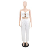 Hollow Out Sling Tube Top Two Piece Pants Set GYLY-11126