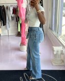 Loose Tassel Washed Jeans HMS-5597