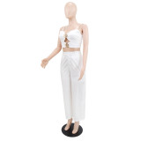 Hollow Out Sling Tube Top Two Piece Pants Set GYLY-11126