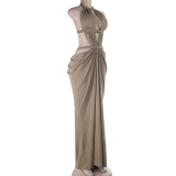Sexy Hollow Out Backless Maxi Dress SUM-JY25634MHO