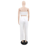 Hollow Out Sling Tube Top Two Piece Pants Set GYLY-11126