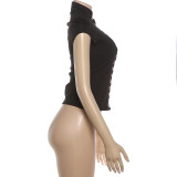Short Sleeve Single Breasted T Shirt DLSF-K6L06076A