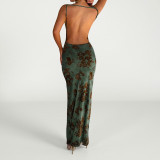 Print Backless Sling Maxi Dress  SUM-JY25576MHO