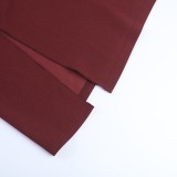 Solid Color High Split Tube Top Dress SUM-YL26115DGO