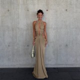 Sexy Hollow Out Backless Maxi Dress SUM-JY25634MHO