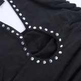 Halterneck Backless Beaded Mini Dress SUM-YL26044MHO