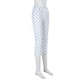 Polka Dots Print Sport Seventh Pants SUM-JY26051PFO