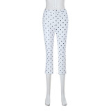 Polka Dots Print Sport Seventh Pants SUM-JY26051PFO
