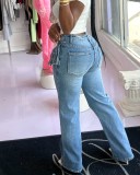 Loose Tassel Washed Jeans HMS-5597