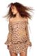 Leopard Print Off Shoulder Chiffon Mini Dress YD-8855
