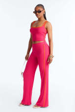 Contrast Color Tank Tops Two PIece Pants Set YD-8859