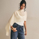 Solid Color Sleeveless Irregular Shawl Bodysuit GSZM-C26BS153