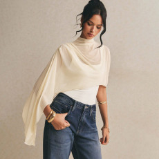Solid Color Sleeveless Irregular Shawl Bodysuit GSZM-C26BS153