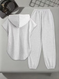 Loose Sleeveless Hooded Sport Pants Suit GDYF-3710