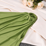 One Shoulder Solid Color Mini Dress GFRT-42135DBG