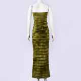 Sexy Tie Dye Print Tube Top Maxi Dress GFRT-41994DBG