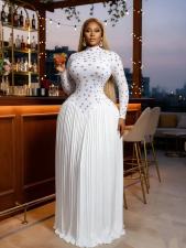 Mesh Long Sleeve Ruched Maxi Dress GMYU-11203