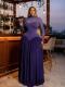 Mesh Long Sleeve Ruched Maxi Dress GMYU-11203