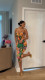 Print Backless Sling Tops Two Piece Pants Set TE-4757