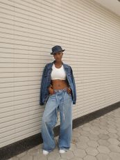 Casual Tie Up Washed Straight Jeans GYLN-0172